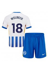 Brighton Danny Welbeck #18 Babytruitje Thuis tenue Kind 2024-25 Korte Mouw (+ Korte broeken)